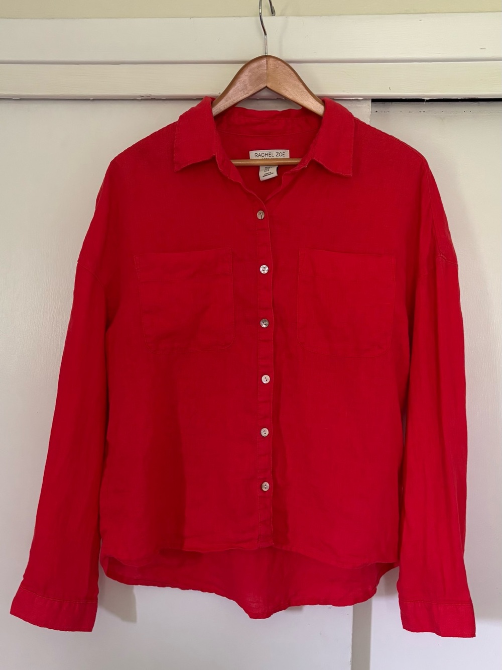 Rachel Zoe 100% linen long sleeve button up women’s size M